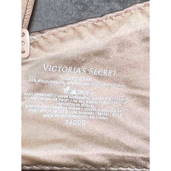 VICTORIA'S SECRET Lined Demi UnderwireBra Beige Sz 34DDD 36007682 - Picture 7 of 7